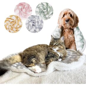 Cat Park Bliss Pet Blankets for Cats and Dogs Washable - Premium Sherpa Fleece Cat Blanket for Indoor Cats - Soft Dog Blanket for Small Dogs Kitten - Fluffy Round Puppy Blanket Throw, 29 Inch, Yellow