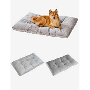 FUNNY FUZZY Washable Dog Bed,Reversible Plush Dog Crate Mat, Soft Fluffy Kennel Pad,Pet Sleeping Mattress for X-Large,Large,Jumbo,Medium Sized Dogs Breeds,Indoor Cats,35.4" × 22.8", Charcoal Grey