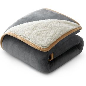 Bedsure Waterproof Dog Blankets for Small Dogs - Small Cat Blanket Washable for Couch Protection, Sherpa Fleece Puppy Blanket, Soft Plush Reversible Throw Furniture Protector, 25"X35", Grey