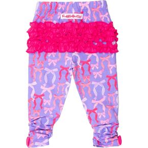 RuffleButts® Baby/Toddler Girls Stretchy Capri Leggings with Bow
