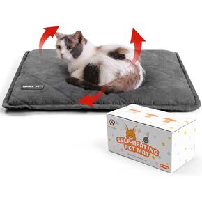 Mora Pets Self Heating Cat Bed Self Warming Cat Pad Ultra Warm Thermal Cat Mat Pet Bed 24 x 18 Inches with Removable Cover Outdoor Indoor for Cats and Small Dogs Machine Washable