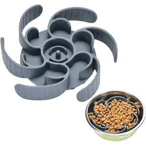 إدراج أوعية الكلاب البطيئة في التغذية ، والجيل الثالث ترقيته شركة الأكل وعاء （cuttable） لسلالة كبيرة ومتوسطة الحجم متوافق مع وعاء الكلب المعدني المعدني المرتفع (رمادي)