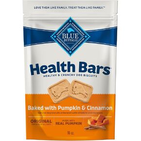 Blue Buffalo Health Bars Crunchy Dog Biscuits, Oven-Baked With Natural Ingredients, Pumpkin & Cinnamon, 16-oz Bag