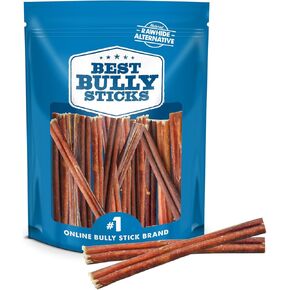 Best Bully Sticks 12 Inch Odor-Free Bully Sticks for Dogs - 12 Count (Pack of 1) - 100% Natural Grass-Fed Beef, Easily Digestible, No Grain or Rawhide - Large Breeds