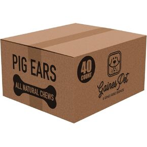 آذان خنازير Gaines Pet للكلاب - قطع سميكة ، آذان كاملة طبيعية - لا توجد مضافات أو هرمونات ، بديل آمن ، صحة الأسنان ، من السهل الهضم ، رائعة للكلاب الصغيرة إلى الكبيرة ، 40 in Kuwait