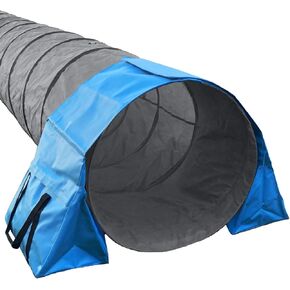 Rise8 Non-constricting Saddlebags for stabilizing Dog Agility Tunnel (Blue)