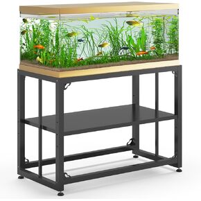 Fish Tank Stand 40 Gallon, Metal Aquarium Stand 36.5" L x 18.5" W*29.5"H, Double-Layer Storage Design, Suitable for Home and Office Use, 660LBS Capacity, Black (Tank not Included)