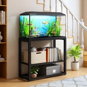 20-30 Gallon Fish Tank Stand, Aquarium Stand Metal Frame with Adjustable Storage Shelves, 31.5" L x 15.6" W x 31.5" H Reptile Turtle Terrarium Stand, 500LBS