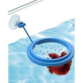 Pawfly Fish Feeding Ring for Fish Tank Aquarium Feeding Ring with Suction Cup Small Round Fish Feeder Ring Circle Floating Food Feeder for Betta Goldfish Guppy Turtle