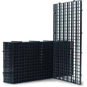 8 Pieces 5.9x11.8in (15X30cm) Aquarium Grid Plastic, Fish Tank Divider, Egg Crate for DIY Filtration and Bottom Protection in Aquascaping (Black-No Accessories)