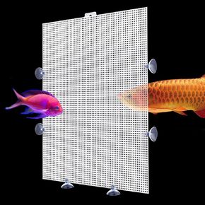 2PCS Fish Tank Divider Plastic Aquarium Dividers with Suction Cups Separating Fishes Transparent Grid Plate Isolation Fish Tank Separator Reusable Adjustable Partition Accessories 17 x 13 Inch