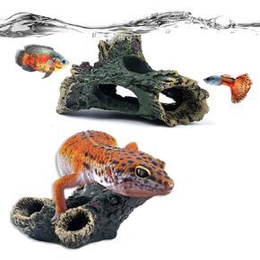 PetnBeyond Natural Large Driftwood for Fish Tank - 2 Pieces Assorted Branch Decorations, Aquarium Wood for Reptiles Tank, Coral Driftwood for Aquarium Decor, Terrarium Wood, Lizard Habitat Reptile Hid