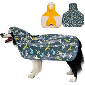 Dog Raincoat, Adjustable Water Proof Pet Clothes with Clear Hooded, Waterproof Lightweight Pet Rain Jacket Phocho Hoodie (Green, Small)