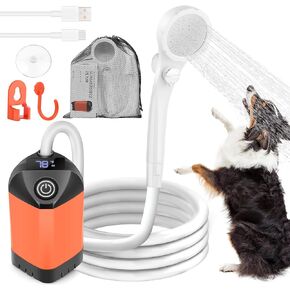 Dog Shower Attachment for Fast and Easy Bathing and Cleaning, Portable Shower with 3 Adjustable Water Pressure Dog Shower Head, Indoor & Outdoor Shower Dog Wash Sprayer Kit with Intelligent Display