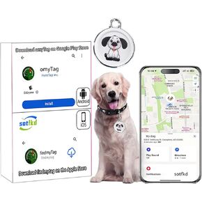 Dog Tracker-Airtag Dog Collar-Android Airtag-GPS Tracker for Dogs-Pet Tracker | Android and iOS Universal | No Charging Required | No Monthly Fee | Works with Any Collar