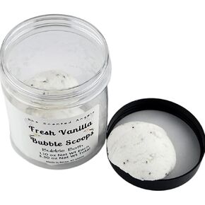 TSA Handmade Very Bubbly Fresh Vanilla Bubble Bath Scoops with Poppy Seeds, Soak, Clean, Spa, Skin Care, Dry Skin, Moisturizer, Scented Soap, Sensitive, Woman, Kids, Gift, Relax, 3 1.1 oz Scoops