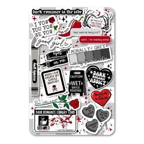 Clear Back Cover Insert for Kindle | Gothic Bookish Decor | Kindle Cardstock Insert for Clear Case | Booktok Smut Stickers Case Insert | Dark Romance Book Gifts (Kindle Paperwhite 11th Generation)