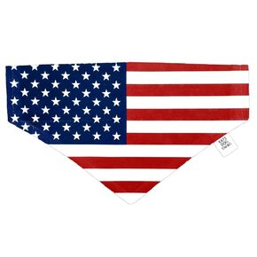 Kats Dog Swag American Flag dog bandana. Patriotic Americana dog neckwear. Slides onto a your pet's existing collar. (Large)