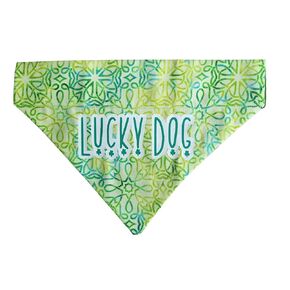 Lucky Dog St Patrick's Day Over the Collar Dog Bandana That Slips onto Their Existing Collar Size (Medium)