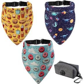 Dog Bandana Collar Dicf for Dog ، 3 Pack Dog Bandana ، Puppy & Cat Small ، Medium and Carge Triangle Dog Bandana Pandana ، حقيبة أنبوب واحدة (صغيرة) (صغيرة)
