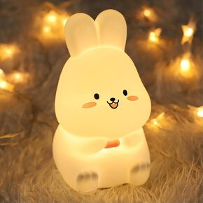 TriPro Cute Bunny Rabbit Silicone Nursery Night Light Room Decor Desk Lamp,Bedroom Decorations