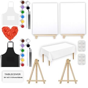 2 Pack Sip and Paint Kit for Adults Couples Painting Kit Pre Drawn Canvas to Paint at Home Date Night Party Favor Supplies Art Painting Set Couples Activity Selfie 8x10 Canvas Painting Kit Valentines Day