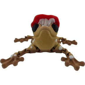3D Printed Articulated Mushroom Frog - Fantasy Fidget Toy, Poseable Desk Decor, Whimsical Nature-Inspired Collectible