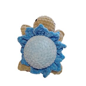 Crochet Turtle Plush Toy, Soft and Cuddly, Beige and Purple (Model 2)