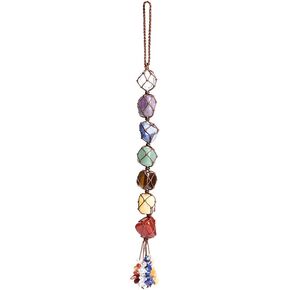 Handmade Crystal Window Car Hanging Ornaments 7 Chakra Home Decoration Feng Shui Ornament Yoga Meditation Car Decoration Tumbled Palm Stones Christmas Decorations Ornaments