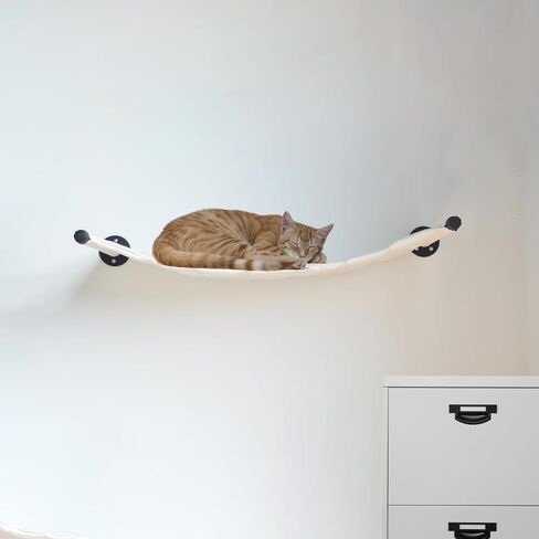 Cat Hammock Wall Mounted, 22.83 x 12.44 inch Wall Mounted Cat Shelves, Metal Brackets Cat Beds for Sleeping, Playing, Climbing and Resting Stabilized Cat Wall Furniture for Large Cats or Kitty in Kuwait