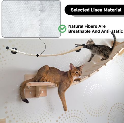 Cat Hammock Wall Mounted, 22.83 x 12.44 inch Wall Mounted Cat Shelves, Metal Brackets Cat Beds for Sleeping, Playing, Climbing and Resting Stabilized Cat Wall Furniture for Large Cats or Kitty in Kuwait