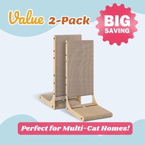 Zakkart 2-Pack L-Shaped Cat Scratching Board, Cardboard, 25.6" Tall (L) in Saudi Arabia