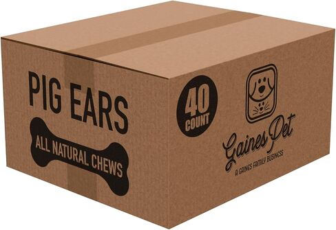 Gaines Pet Pig Ears for Dogs - Thick Cut, All-Natural Whole Ears - No Additives Or Hormones, Safe Rawhide Alternative, Dental Health, Easy to Digest, Great for Small to Large Dogs, 40 Count in Saudi Arabia
