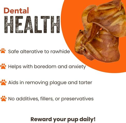 Gaines Pet Pig Ears for Dogs - Thick Cut, All-Natural Whole Ears - No Additives Or Hormones, Safe Rawhide Alternative, Dental Health, Easy to Digest, Great for Small to Large Dogs, 40 Count in Saudi Arabia