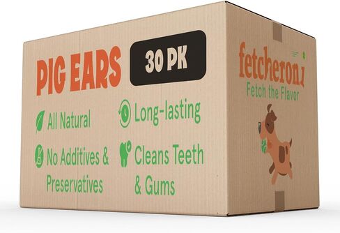 Whole Pig Ears for Dogs Large - 100 Pack Long Lasting Dog Chews - One Ingredient Delicious All Natural Flavor – Easy to Digest Dog Treat for Large Dogs - Great for Teeth and Gums in Kuwait