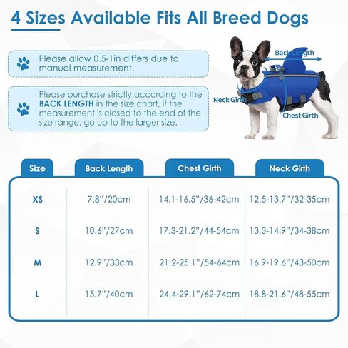 SUNFURA Dog Life Jacket Shark Life Vest for Dogs, Adjustable Swmming Vest with High Buoyancy, Safety Lifesaver with Rescue Handle for French Bulldog Small Medium Breeds, USA Flag M in Saudi Arabia