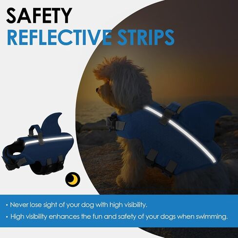 SUNFURA Dog Life Jacket Shark Life Vest for Dogs, Adjustable Swmming Vest with High Buoyancy, Safety Lifesaver with Rescue Handle for French Bulldog Small Medium Breeds, USA Flag M in Saudi Arabia