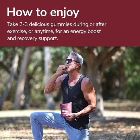 Recovery Gummies - Tart Cherry Gummies for Muscle Recovery - Hibiscus Cherry Flavor with Antioxidants & Electrolytes Combats Soreness, Fights Inflammation, Boosts Energy - Vegan, Non-GMO, Gluten-Free in Saudi Arabia