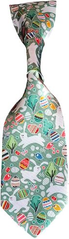تربى ذوي الياقات البيضاء عيد الفصح | ألوان الباستيل وتصميمات Easter Egg & Bunny | upcycled من Human Neckties | 4 أحجام (صغيرة 6 بوصات ، الأرانب على الأخضر) in Kuwait