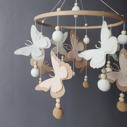 Butterfly Mobile Baby Crib Mobile for Girls Boho Mobile Over Crib Baby Girl Decory Decory Room Associory in Saudi Arabia