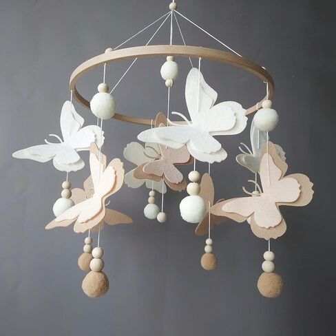 Butterfly Mobile Baby Crib Mobile for Girls Boho Mobile Over Crib Baby Girl Decory Decory Room Associory in Saudi Arabia