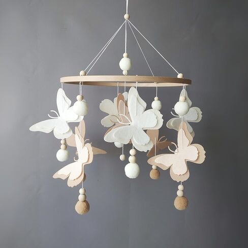 Butterfly Mobile Baby Crib Mobile for Girls Boho Mobile Over Crib Baby Girl Decory Decory Room Associory in Saudi Arabia