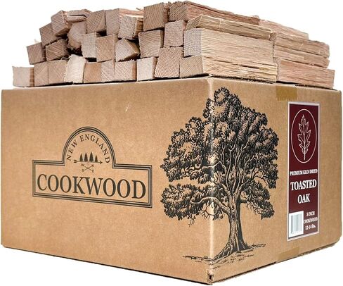 Toasted Oak 5 Inch Universal Cooking Firewood - 14lbs. ~1000cuin Premium Kiln Dried Cooking Wood for Grills, Smokers and Ooni, Solo, Bertello Pizza Ovens (Red and White Oak Hardwood) in Kuwait
