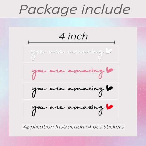 4 x You Are Amazing Rearview Mirror Decal,Car Decal For Women,Rear View Mirror Sticker,Car Window Decal,Vanity Mirror Decal,Affirmation Sticker,Water Bottle Sticker,Car Mirror Sticker,Tumblers Sticker in Kuwait