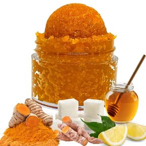 Turmeric Lemon Honey Sugar Lip Scrub, Dark Lip, Lip Brightening Scrub, Exfoliating Lip Scrub, Sugar Lip Scrub, Turmeric Lemon Lip Scrub (1 Ounce)