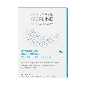 ANNEMARIE BÖRLIND – HYALURONIC EYE PADS with Immediate Results – moisturizing, refreshing and cooling eye care, vegan, 6 x 2 Pads, 0.52 Oz.