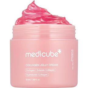 Medicube collagen jelly cream- niacinamide و freezed collagen المجففة بالتجميد - يعزز ترطيب حاجز الجلد ويعطي نظرة 24 ساعة ورفع - العناية بالبشرة الكورية (1.69 fl oz (حزمة 1))