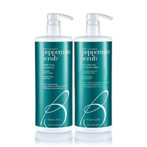 Brocato Peppermint Scrub Shampoo and Conditioner Liter Duo, 32oz Each | Fresh, Invigorating, Cleaning & Moisturizing | Pure Peppermint Oil For All Hair Styles