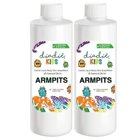 Kids Natural Castile Liquid Body Odor Soap/Wash, For Armpits, Boys or Girls, Made With 5 Essential Oils, 8.81 oz, 2 Pack