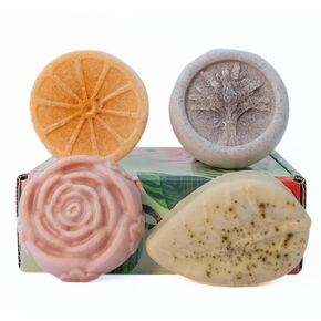 LU'HANNA Handmade All-Natural Castile Soap w/Essential Oils & Organic Clays, Rose, Lavender, Citrus, Tea Tree Eucalyptus, (Pack of 4, 3.5 oz each)